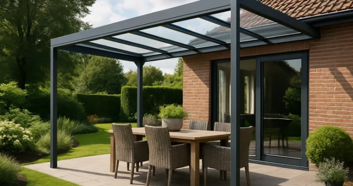 Een terrasoverkapping plaatsen die bij jouw tuin past